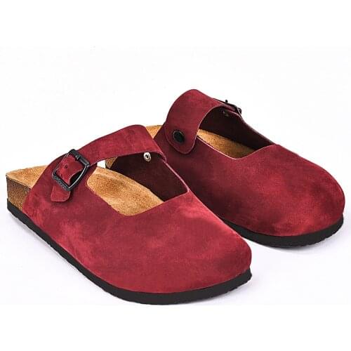 Moosefield Genuine leather New 2021 summer season comfortable eva sole Closed-toed orthopedic non-slip Women slippers