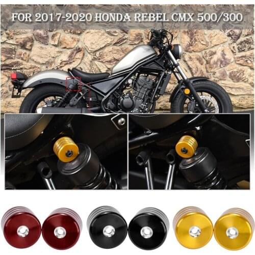 Motorcycle CNC Aluminum Rear Shock Absorber Decorative Cover Cap Bolt For 2017 2018 2019 Honda Rebel CMX 300 500 CMX500 CMX300