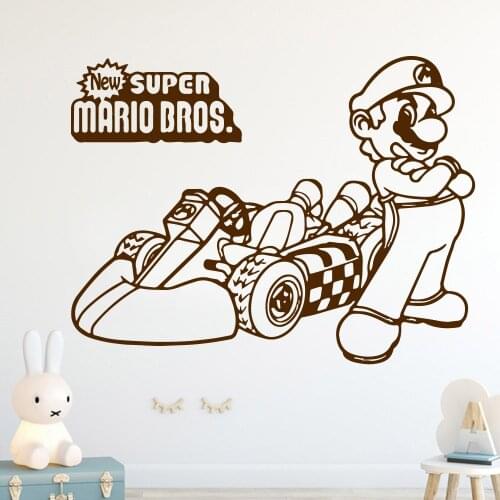 Cartoon Super Mario Gamer Vinyl Wall Stickers For Kids Room Decortion Living Room Bedroom Decor Pvc Wall Decals