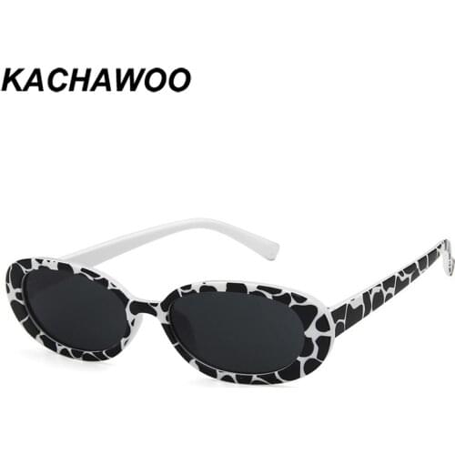 Kachawoo small oval sunglasses for men fashion sun glasses women trending outdoor shades uv400 white black brown European hot