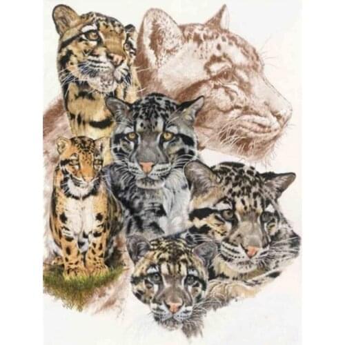 Animals Full Square Diamond Painting Kits Tigers Mosaic Embroidery Picture Crystal Rhinestones Stickers Decal Wall Art Needle