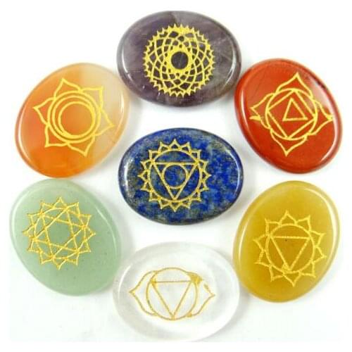 Natural Stone7 Chakra Stone Oval Quartz Crystal lapis aventurine Pendant for diy Jewelry making Necklace Accessories no hole