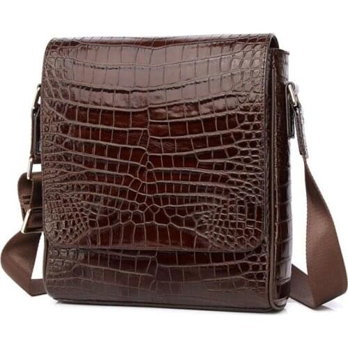 2021 New Tide Crocodile Pattern leather Mens bag famous brand fashion shoulder bag versatile casual messenger bag handbag