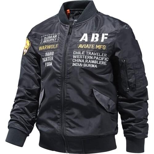 Anyvearon New Mens Jackets High Quality Casual Pilot Jacket for Man English Elements Image Bomber Jacket Brand Male Clothing