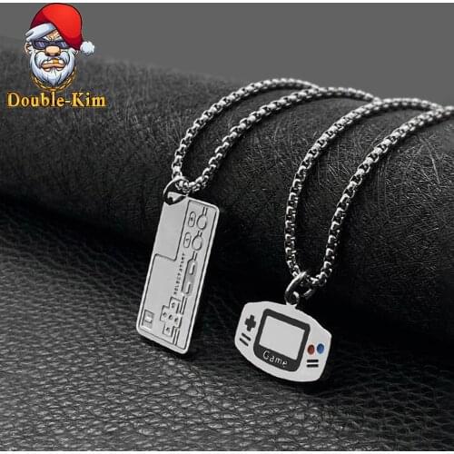 Game Console Pendant Necklace Men Hiphop Street Culture Titanium Stainless Steel Fashion Trendy Chain Necklace Man Jewelry Gift