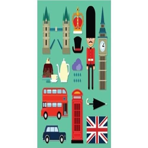 Cute Union Jack Flag British Bus Beach Travel Towels Kids Christms London Double Decker Bathroom Towels Microfibre Big Ben Cab