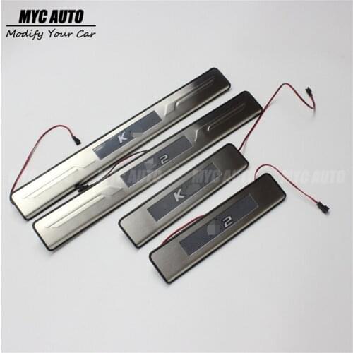 Door Sill Plate 2011 2012 2013 2014 2015 For Kia K2 Stainless Steel Protecter Trim Accessories Welcome Scuff Peadls