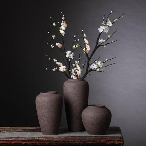 Simple Rough Dull Polish Porcelain Flower Vases for Home Decor Ceramic Tabletop Vase