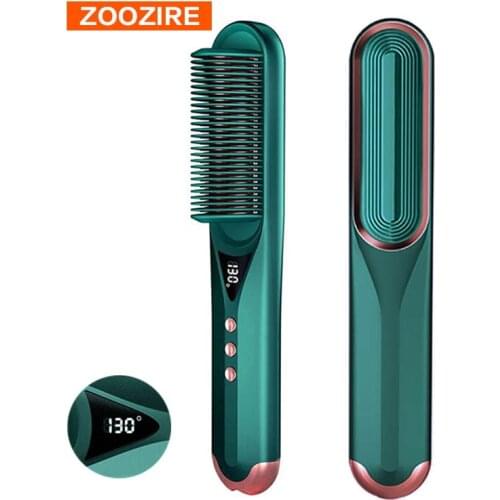 LCD Temperature Display Hair Straightener Tourmaline Ceramic Curler Brush Comb Curling Anti-scald Iron Fast Heating Hair Styler