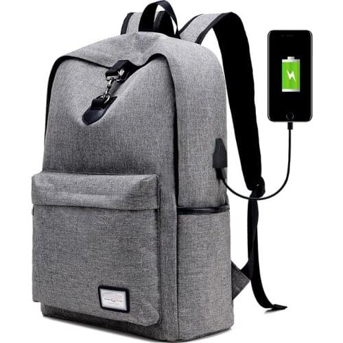 AUGUR Male Laptop Backpack for Men USB Design Women Travel Backpacks Carrier Student School Bags for Teenagers Black Mochila