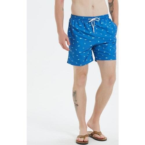 Summer Flamingo Shark Men Shorts Quick Drying Sport Drawstring Beach Swim Trunks with Pockets Loose Casual Short Pants For Beach