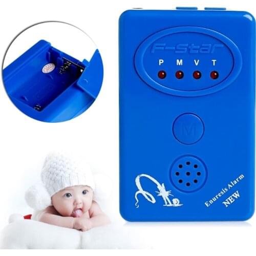 Adult Baby Bedwetting Enuresis Urine Bed Wetting Alarm +Sensor With Clamp Blue 95AE