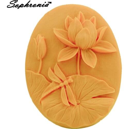 Sophronia DIY Lotus Flower Silicone Moulds Handmade Soap Mold Sugar Craft Fondant Cake Decorating Tools 9*7.4*3.2CM