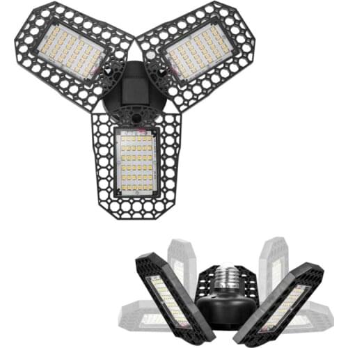 40W 60W 80W LED Garage Light Super Bright LED High Bay Industrial Light E27 Deformable Lamp for Workshop Warehouse AC85-265V