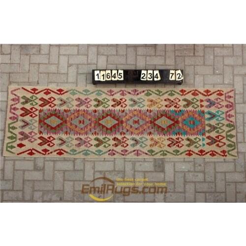Tapis kilim Traditional Vintage handmade Afghan 100% wool nordic decor gc131yg13