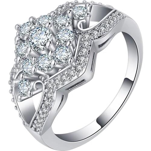 UFOORO Brand Silver Filled Wedding Jewelry Bride Finger Ring For Women Exquisite Stunning AAA CZ Fashion Design Free Shipping