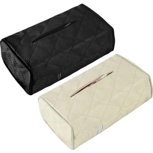 Universal PU Leather Coche Auto Car Tissue Box Towel Napkin Papers Container Car Sun Visor Hanging Back Hanging Napkin Holder