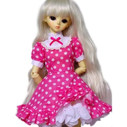 [wamami] 124# Dots Rosered Lolita Dress For 1/4 MSD 1/6 SD DZ AOD BJD Doll