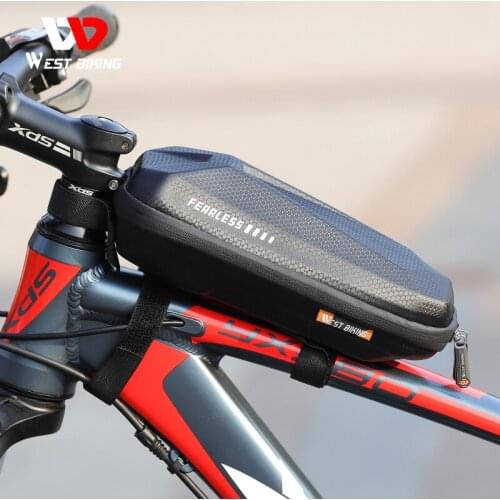 WEST BIKING Multifunctional Bike Bags For Top Tube Front Frame Handlebar Electric Scooter EVA Hard Shell Waterproof Cycling Bag