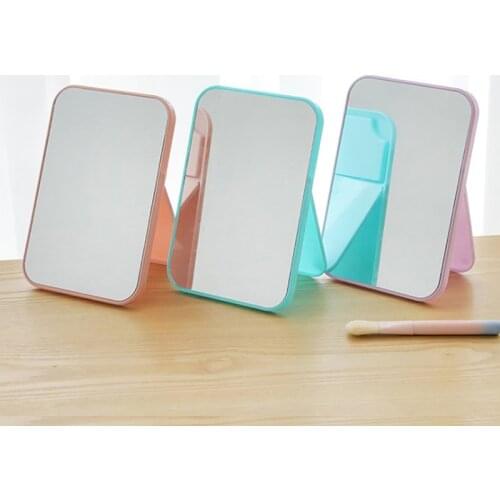 1PCS Makeup Mirror Desktop Vanity Mirror Large Folding Portable Square Princess Makeup Mirrors 5 Color
