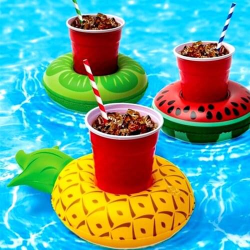 10pcs Mini funny toys Red boia Flamingo Floating Inflatable Drink Can Holder Swimming Pool Bathing Beach Party Bath Toy boia