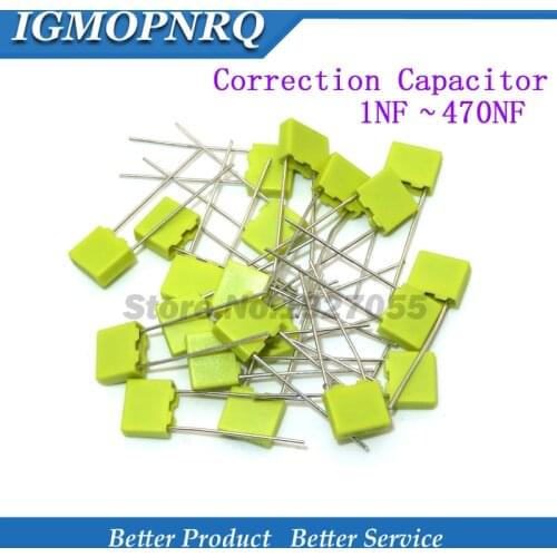 100pcs Correction capacitor 1nF ~ 470nF 100V 100nf 220nf 10nf 47nf 22nf 1nf 0.47uf 0.1uf Polypropylene Safety Plastic Film