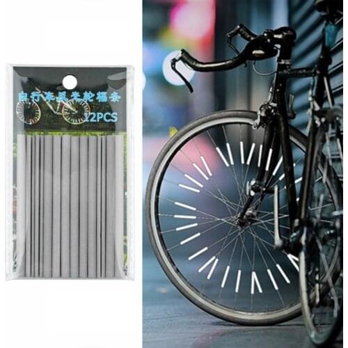 12pcs/set Bike Riding Bicycle Wheel Rim Reflective Spoke Mountain Warning Light Tube New Arrival Sale