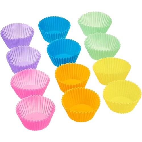 12pcs/Lot Bakeware Silicone Cake Cupcake Cup Cake Tool Baking Silicone Mold Cupcake And Muffin Cupcake For Cake DIY