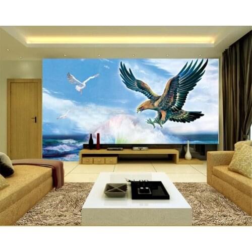 Beibehang papel de parede 3d try Eagles cleaved the sky TV backdrop sea wave wallpaper hudas beauty papier peint bebang