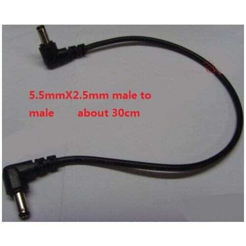 5pc.Double male L-shaped DC 5.5*2.5mm 90 Right Angle Male to Male extend cable power plug adapter connector