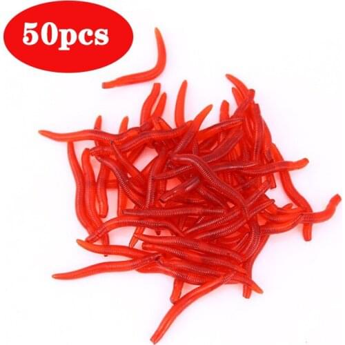 50pcs 2.6g/3.5cm pseudoearthworm pseudoredworm simulation bait soft baits fishing lures banana fish carp bait fishing bait