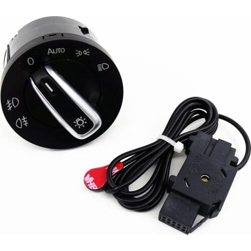 5ND941431B Chrome Headlight Control Switch & Auto Sensor Module Set For VW Jetta Passat B6 Golf GTI 5 6 3C8941431A 5ND 941 431B