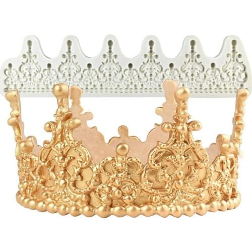 Big 3D Silicone Crown Mold Fondant Cake Cookie Choclate Queen Crown King Shape Molds Baking Accessories Decorating Too