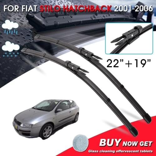 BROSHOO Car Window Windshield Wipers Blade For Fiat Stilo hatchback 22"+19" LHD&RHD Car Model Year 2001-2006 Auto Accessories