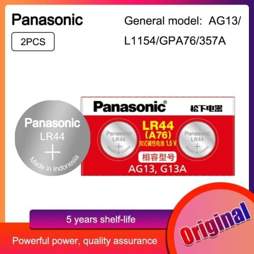 Panasonic 2pcs 2020 Promotion New 1.5v LR 44 LR44 AG13 Watch Clock Batteries Pilas GP76 L1154 LR1154 SR1154 SR44 SR44SW SR44W