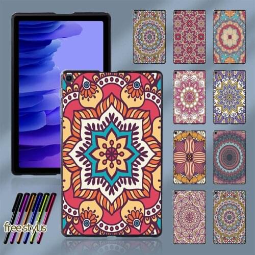 Tablet Case For Samsung Galaxy Tab A7 10.4 Inch T500 T505 Mandala Fashion Pattern Durable Slim Protective Shell + Free Stylus