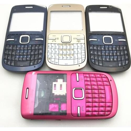 For Nokia C3 C3-00 New Full Complete Mobile Phone Housing Cover Case Replacement Parts +English And Arabic Keypad