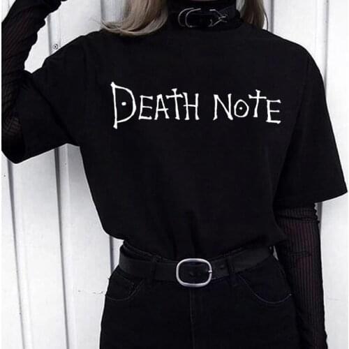 Death Note Letter tshirt Short sleeve harajuku Slim dropshipping print Hip hop streetwear clothes Womens t-shirts