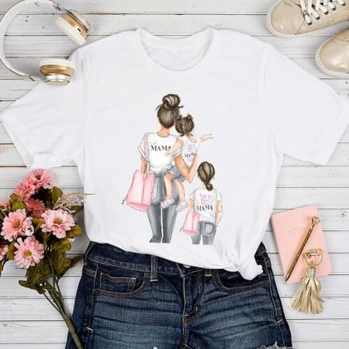 T-shirts Women Cartoon Girl Clothing 2020 90s Mom Mother Mama Love Tshirt Top Lady Stylish Sexy Print Clothes Tee T-Shirt