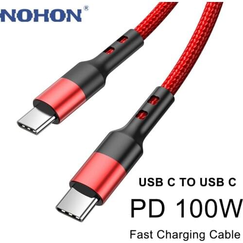 USB Type C To USB C 100W PD Quick Charging Cable QC 4.0 Fast Charger Cord USB-C Wire For Xiaomi Samsung Huawei Macbook iPad Pro