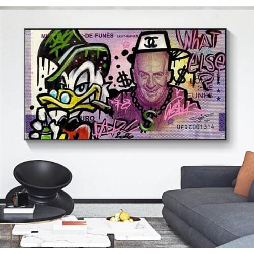 Disney Donald Duck With Money Canvas Painting Posters and Prints Cuadros Wall Art Pictures for Living Room Home Decor