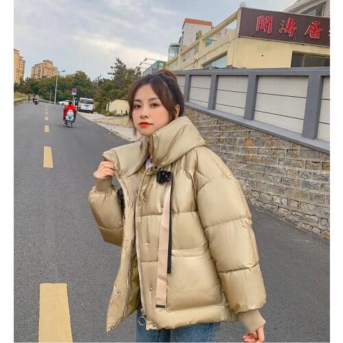 Autumn Winter Jacket New Korean Short Solid Zipper Down Parker Fashion Thickened Warm Casual High Quality Women Jacket Coat
