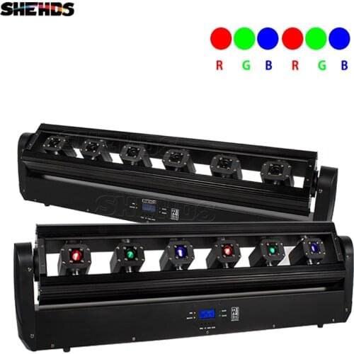 SHEHDS 6x500mw RGB+RGB Beam Moving Head Laser Light Stroboscopic Effect LED Beam Sense with DMX Controler Good for DJ Stage