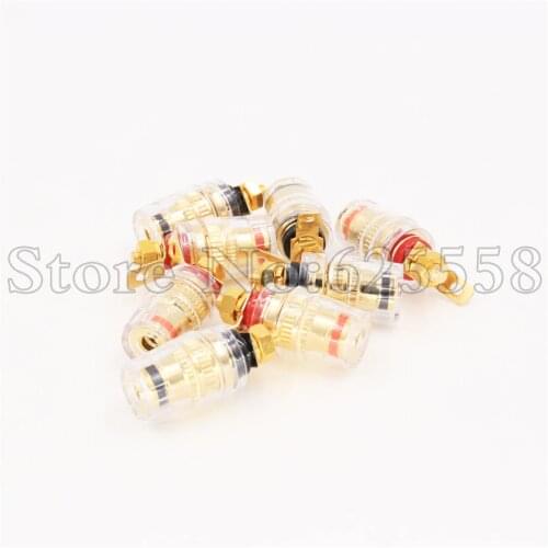 8pcs Cover Copper Binding Post For 4mm Banana Amplifier Speaker Cable