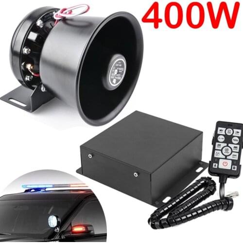 Claxon Coche 12V 400W Black Metal Casing Large Speaker Loudspeaker Megaphone Electronic Speaker 2020 Car Police Siren Horn