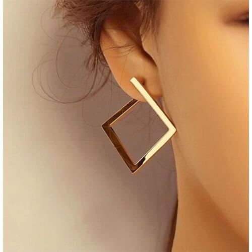 Minimalist Square Earrings Irregular Stud Earrings New Exaggerated Cold Wind Fashion Earring for Women Accessories