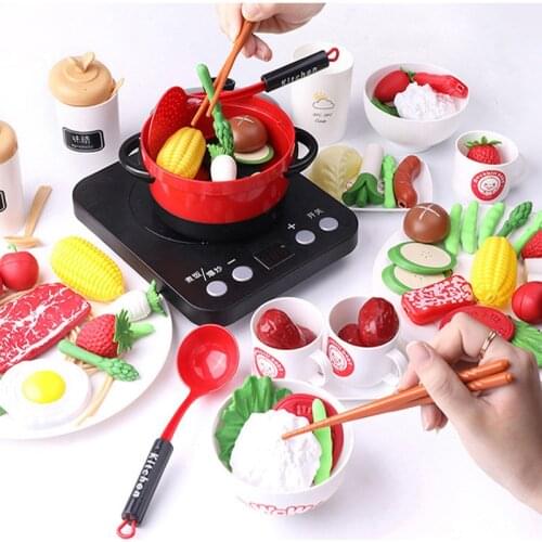 Newest Kids Pretend Play House Kitchen Girls Boys Toys Cookware Pot Pan Simulation Kitchen Utensils Cook Food Toys For Children