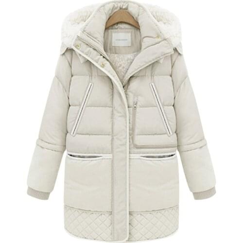 New 2019 Spring Winter Womens Jackets Cotton Coat Padded Long Slim Hooded Parkas Female Outwear Warm Jacket Wool Clothing