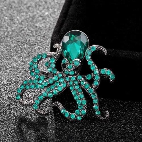 New Arrival octopus Brooches Jewelry Brand Austrian Crystal Pin brooch bouquet womens statement punk jewelry kids women gifts