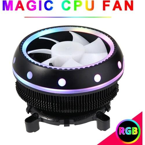 Pohiks 1pc High Quality RGB LED CPU Fan Cooler Portable Mute Computer Case Fans Cooling Heatsink For Intel LGA 1156/1155/1151